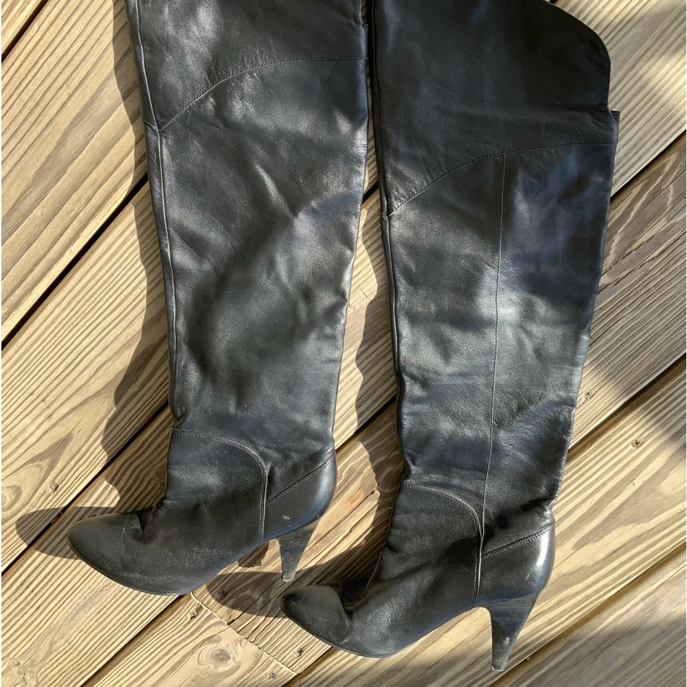 Guess (Gwriselan) Over the Knee Boots, Size 7, Black, Genuine Leather